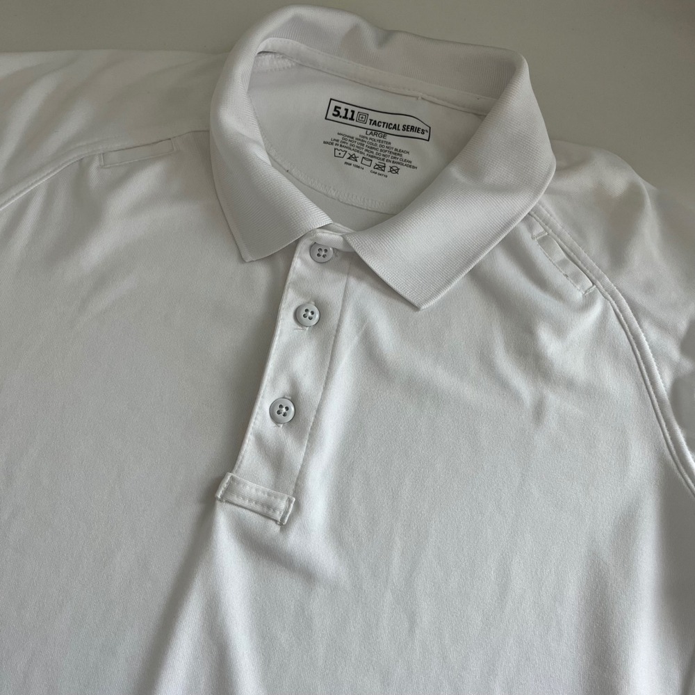 5.11 Tactical Series Men's White Short‎ Sleeve Polo Large active outdoors